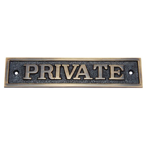 Rectangular Private Brass Door Sign